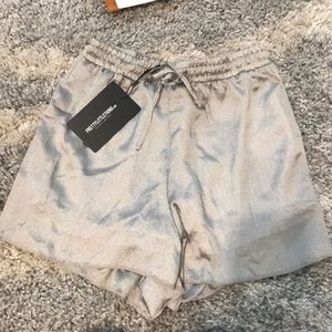 prettylittlething metallic shorts